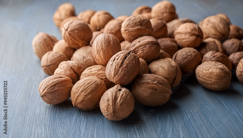 Rustic Abundance: Close-Up of Whole Walnuts in Their Shells Rustic Abundance: Close-Up of Whole Walnuts in Their Shells