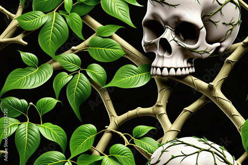 Skulls intertwined with bra...