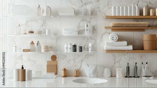 A stylish array of bathroom storage solutions