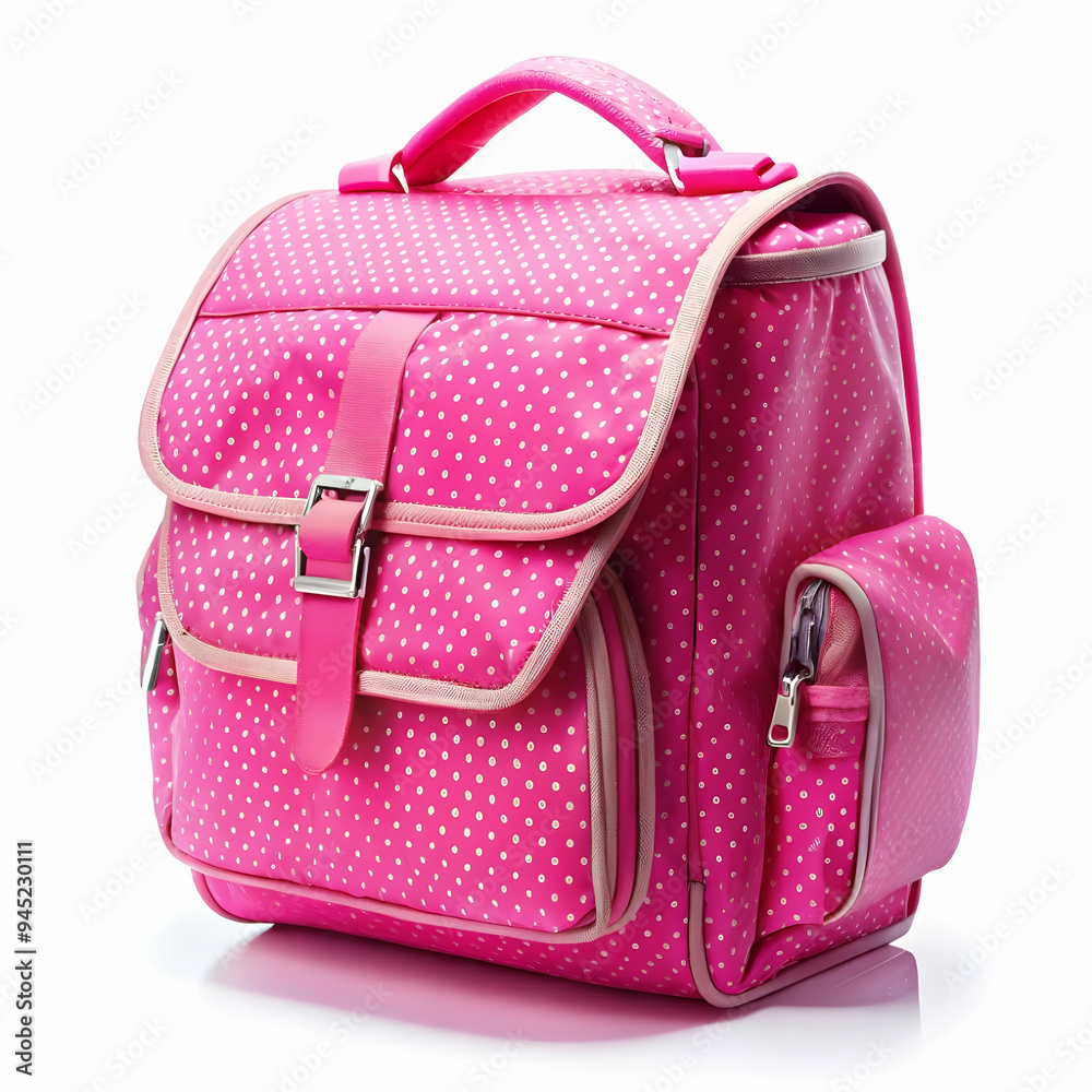 pink color children school bag isolated on white background pink color children school bag isolated on white background