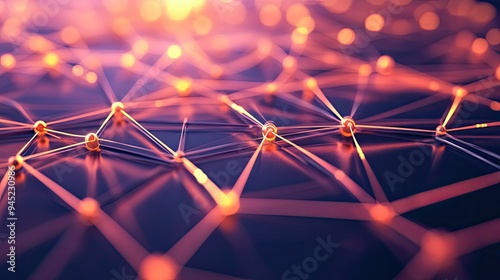 An abstract image of a network of nodes and connections, symbolizing communication technology. photo