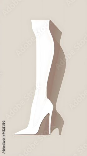 A pantyhose icon, white color, simple and elegant photo