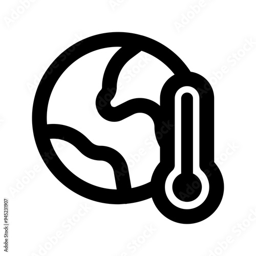 global warming line icon