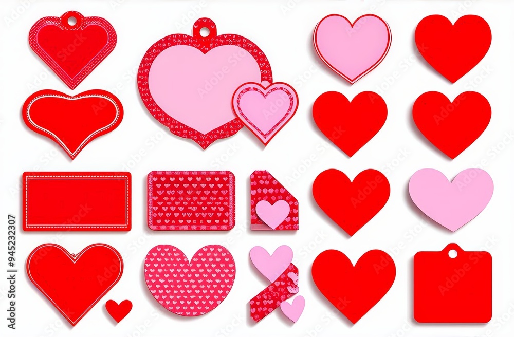 set of hearts on white set of hearts on white