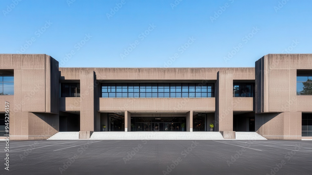 A Neo Brutalist shopping center with a heavy, angular design and concrete detailing, Neo Brutalism, shopping center, angular A Neo Brutalist shopping center with a heavy, angular design and concrete detailing, Neo Brutalism, shopping center, angular