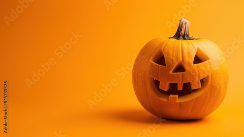 halloween pumpkin on orange background