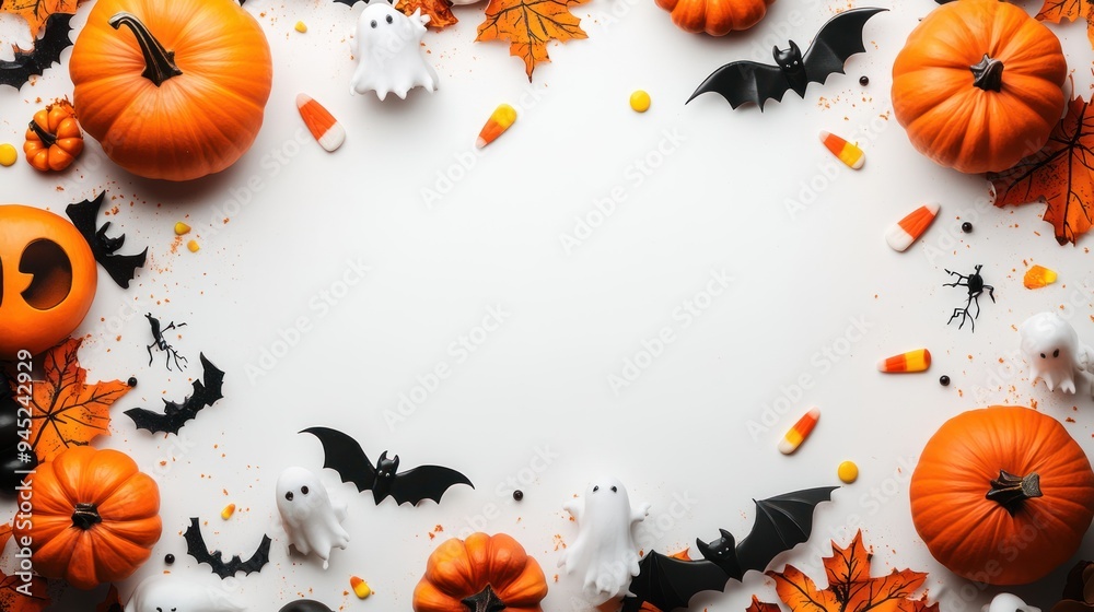 white halloween background with pumpkins white halloween background with pumpkins