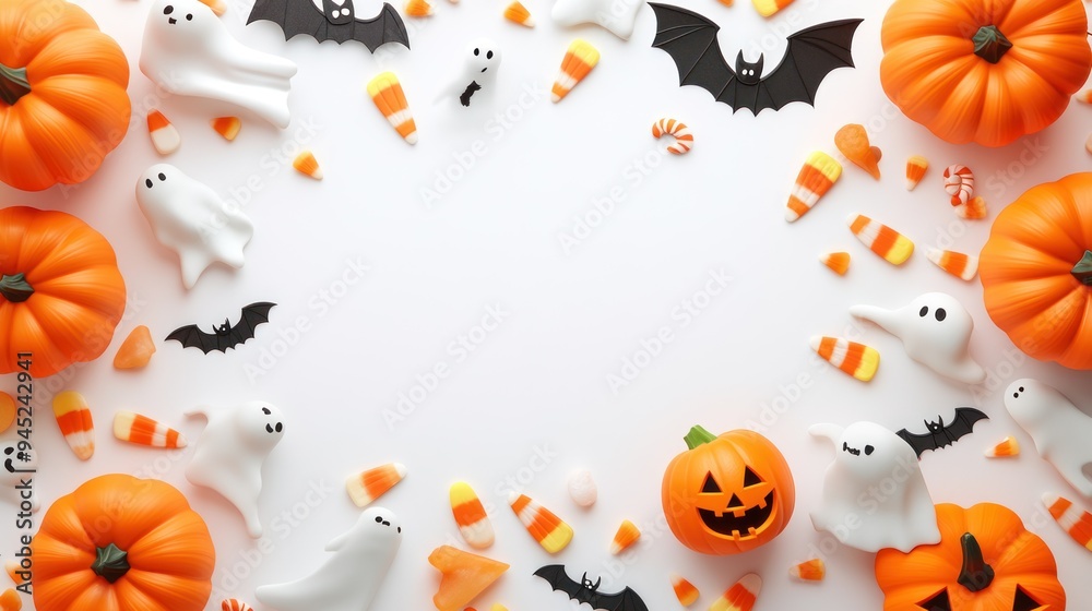 white halloween background with pumpkins white halloween background with pumpkins