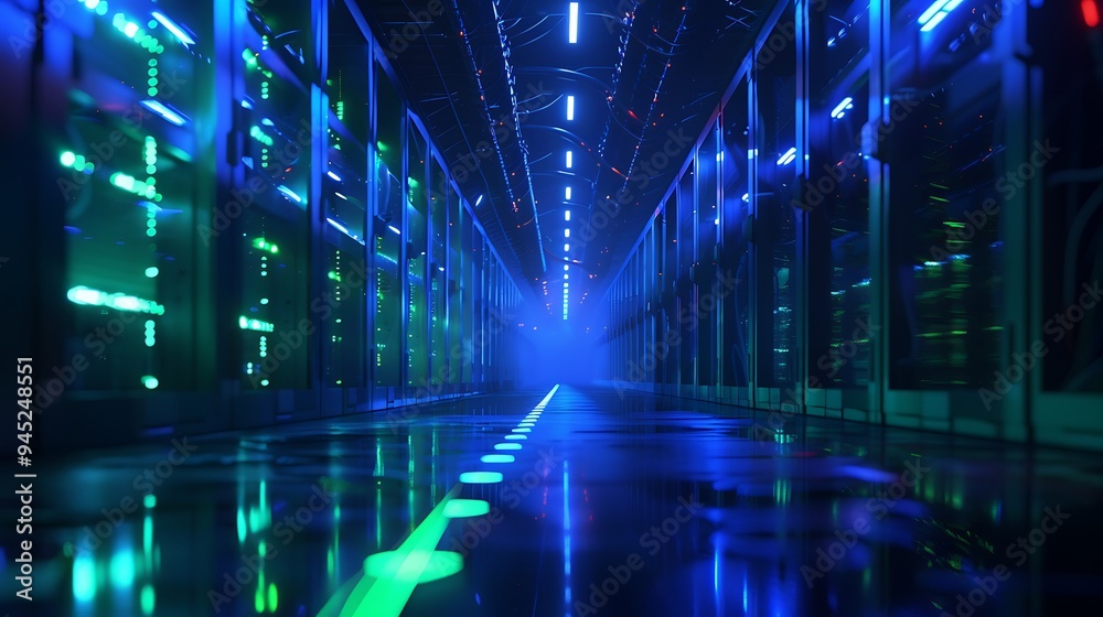custom made wallpaper toronto digitalServer Room with Neon Lights
