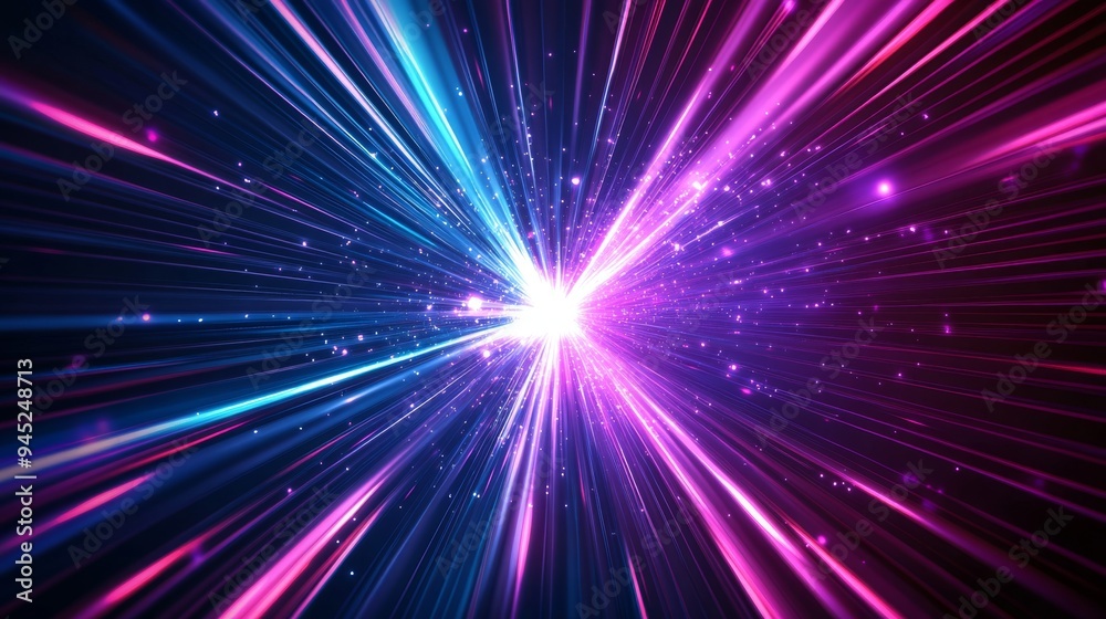 3D illustration of abstract flight in retro neon hyper warp space in the tunnel 3D illustration of abstract flight in retro neon hyper warp space in the tunnel