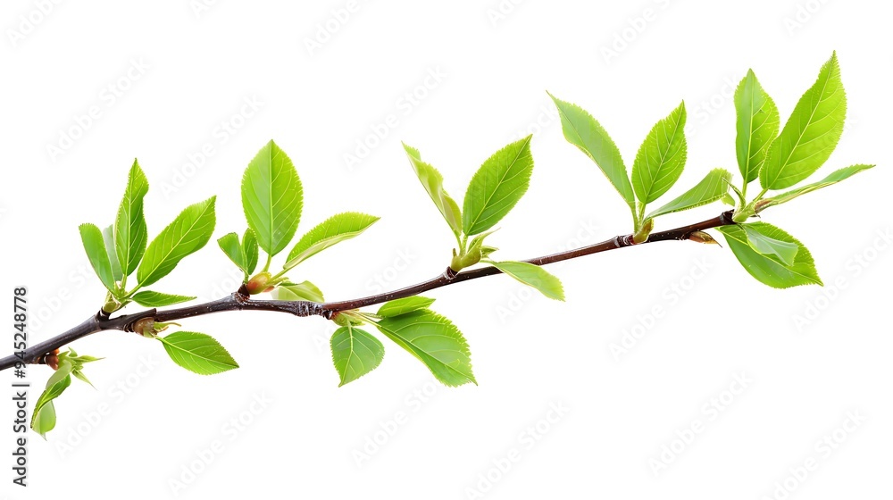 Green Branch with Fresh Leaves Green Branch with Fresh Leaves