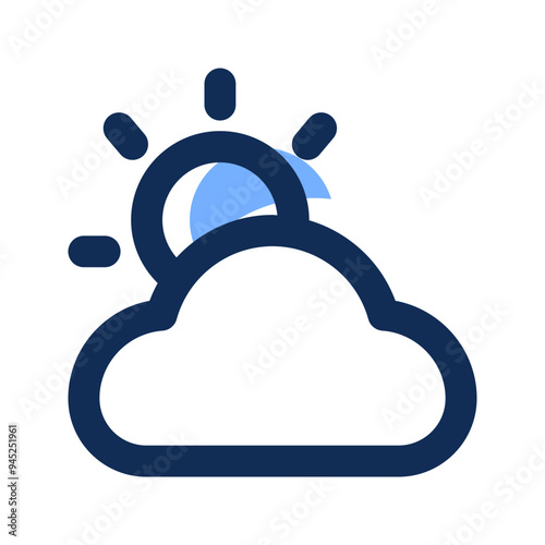 cloudy filled line icon
