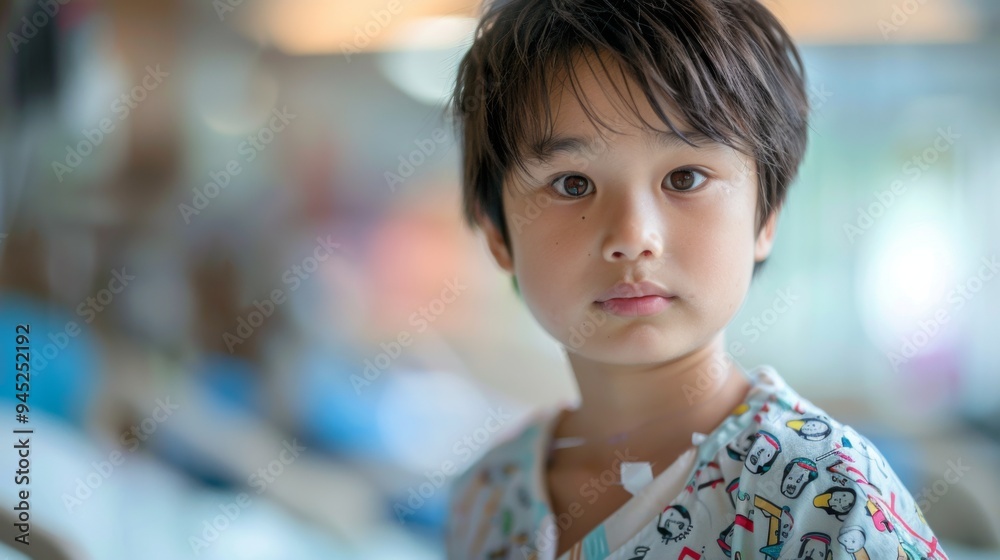 Young Boy in Hospital Ward Young Boy in Hospital Ward