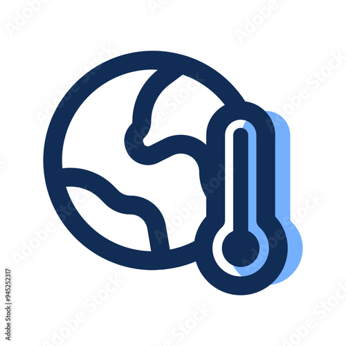 global warming filled line icon