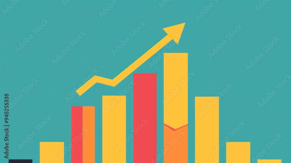 Yellow arrow up bar chart. Yellow arrow up bar chart.