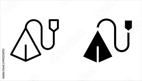 Tea bag icon set. Teabag vector symbol on white background