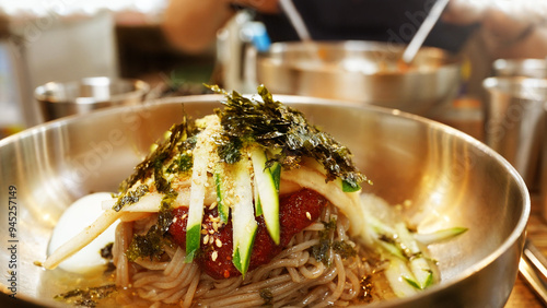 Traditional Korean Dish,Bibim Makguksu photo