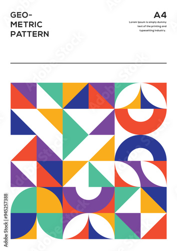 Colorful Contemporary Grids A Fusion of Abstract Geometric and Mosaic Elements