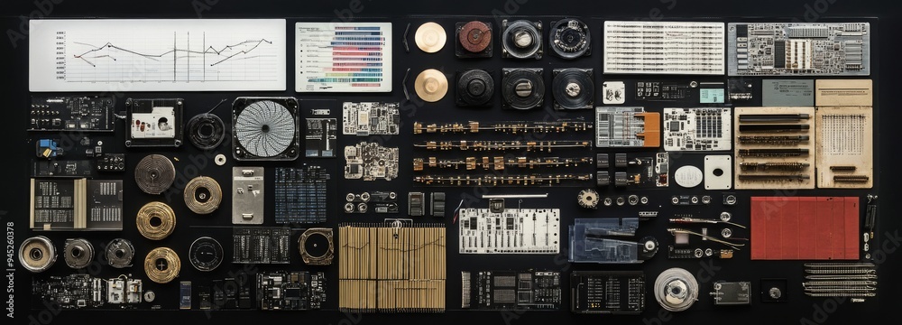 Circuitry on a circuit board for mining bitcoins. Devices and technology used for mining cryptocurrencies. Circuitry on a circuit board for mining bitcoins. Devices and technology used for mining cryptocurrencies.