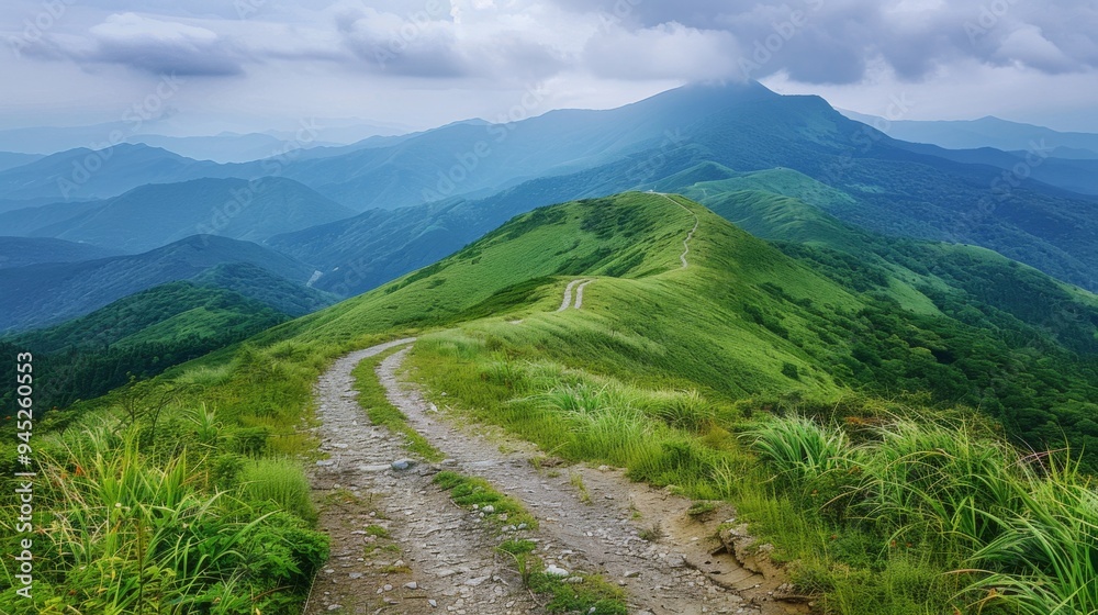 Fototapeta premium Mountain Path with Scenic Views