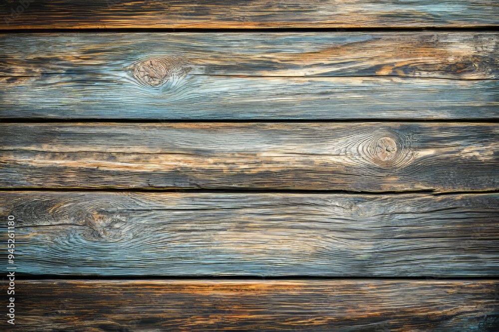 Naklejka premium A grungy dark wood texture on a wooden background, with a layer of brown wood texture on top of a teak wood paneling.