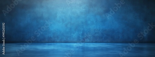 Banner for a studio room in dark blue with a blank cement background