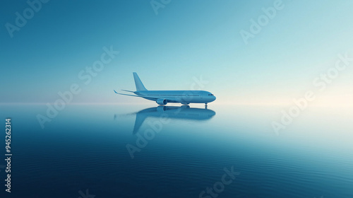 An airplane gently floating...