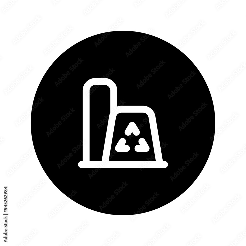 eco factory line circular icon eco factory line circular icon
