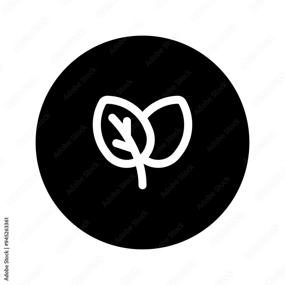 leaf line circular icon leaf line circular icon