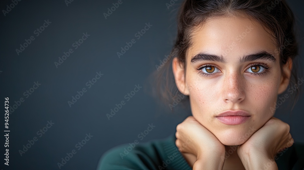 Portrait of a Young Woman with Brown Eyes Portrait of a Young Woman with Brown Eyes
