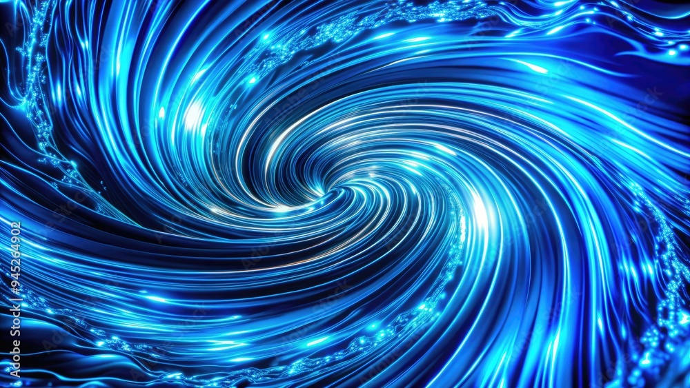 Dynamic blue vortex swirling with energy.