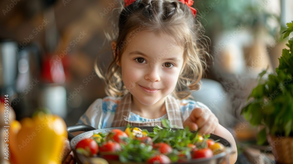 Young girl cooking with fresh vegetables Young girl cooking with fresh vegetables