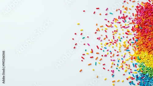 Wallpaper Mural Colorful sprinkles scattered on a white surface, ideal for baking and decoration. Torontodigital.ca