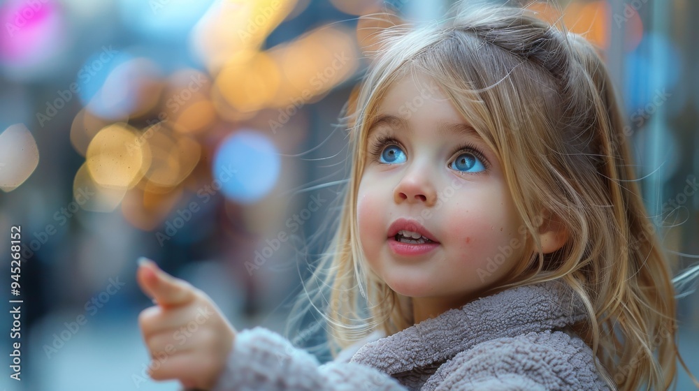 Child Pointing at Lights Child Pointing at Lights