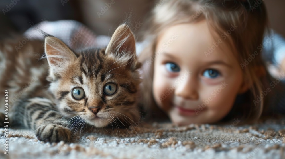 Little Girl with Kitten Little Girl with Kitten