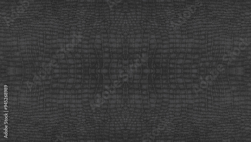 Photography Dark gray crocodile skin texture with a symmetrical, intricate pattern of scales