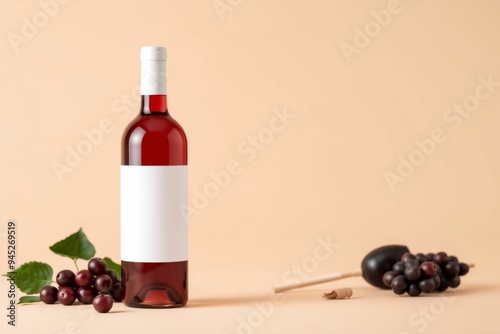 High-quality wine bottle mockup, perfect for showcasing label designs and branding. Includes realistic 3D rendering with customizable packaging options. Ideal for product visualization.