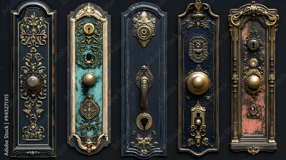 Antique Ornate Door Hardware Set Antique Ornate Door Hardware Set