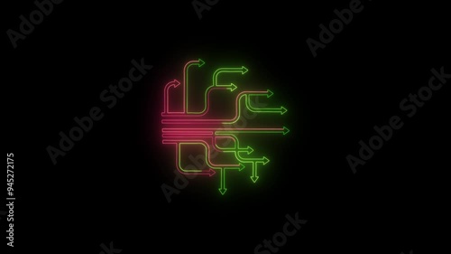 Abstract neon line many arrow symbol, arrow icon arrow sing. Simple icon for websites, web design, mobile app, info graphics