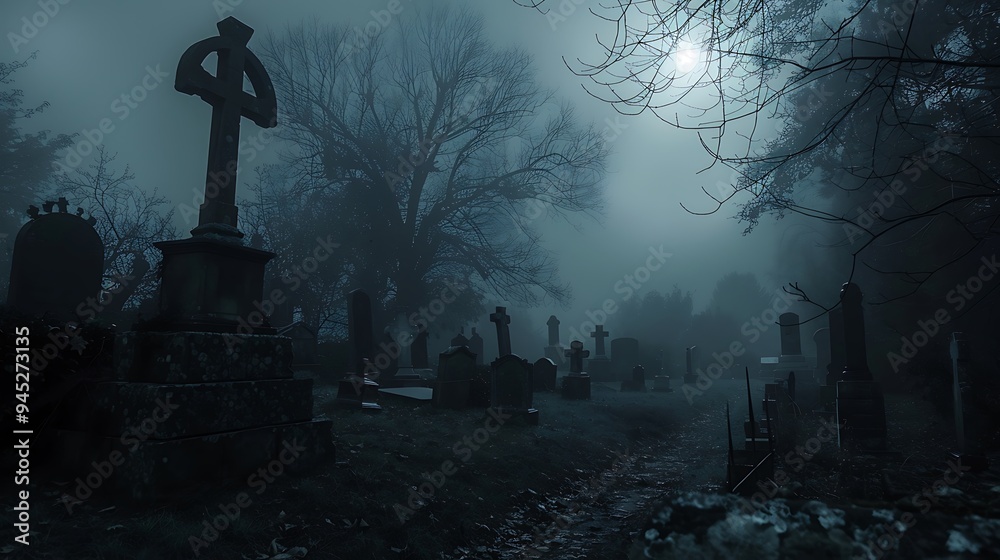 Lonely Figure in the Graveyard Lonely Figure in the Graveyard