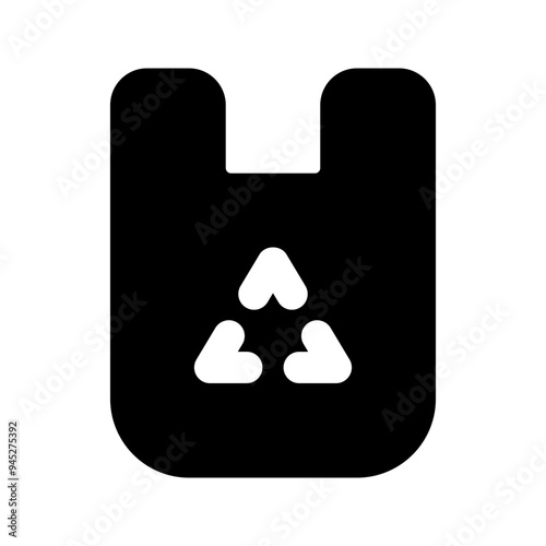 recycled plastic Bag glyph icon