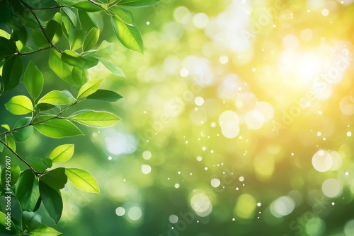 Background of soft green and white bokeh