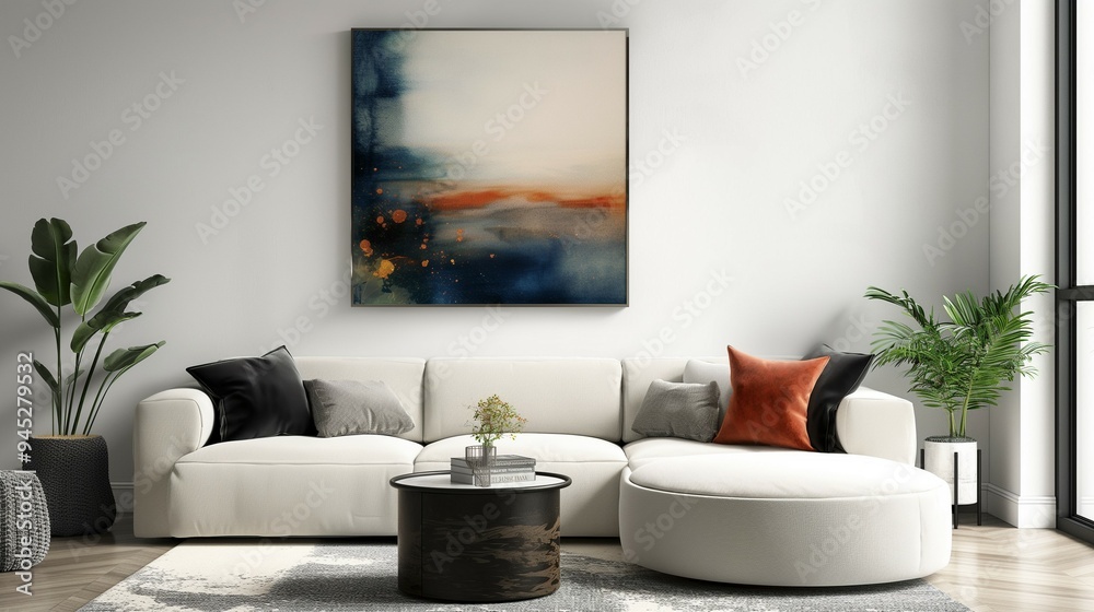 Living room with comfortable sofa,minimalist modern home room interior design Living room with comfortable sofa,minimalist modern home room interior design