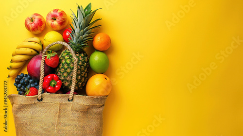fruits in shopping bag