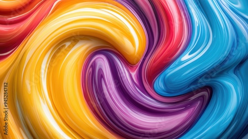 Vibrant swirls of color in abstract art