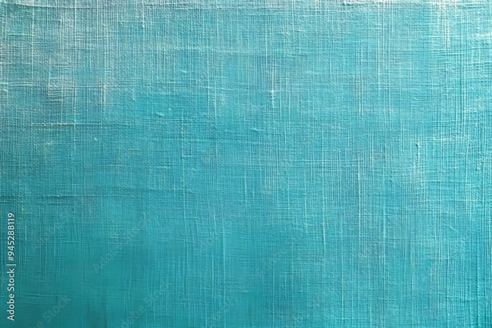 The cyan green turquoise color of the silk fabric wallpaper texture detail is shiny and blue