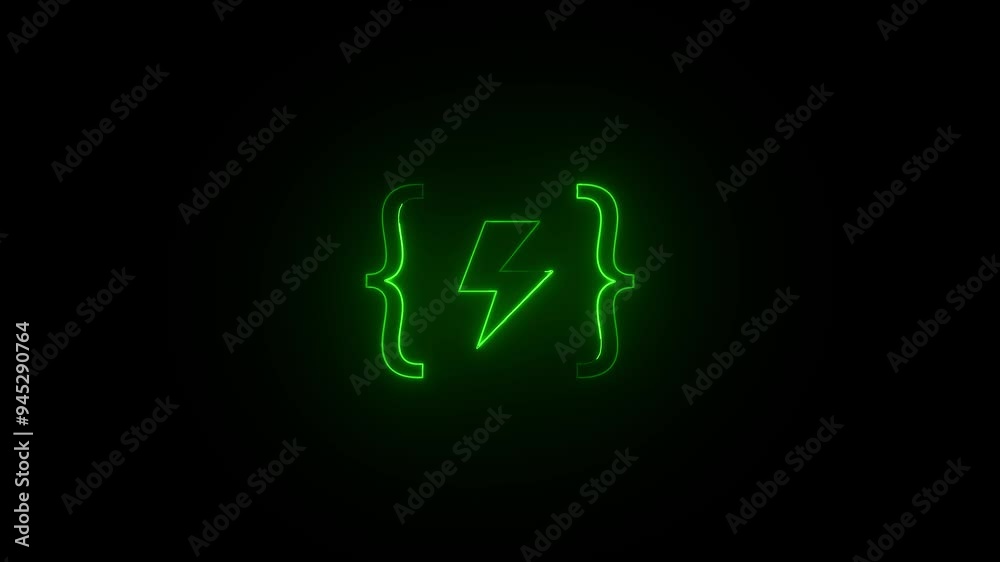 Glowing purple neon lightning bolt icon. Signs of lightning, thunder and electricity.. Glowing purple neon lightning bolt icon. Signs of lightning, thunder and electricity..