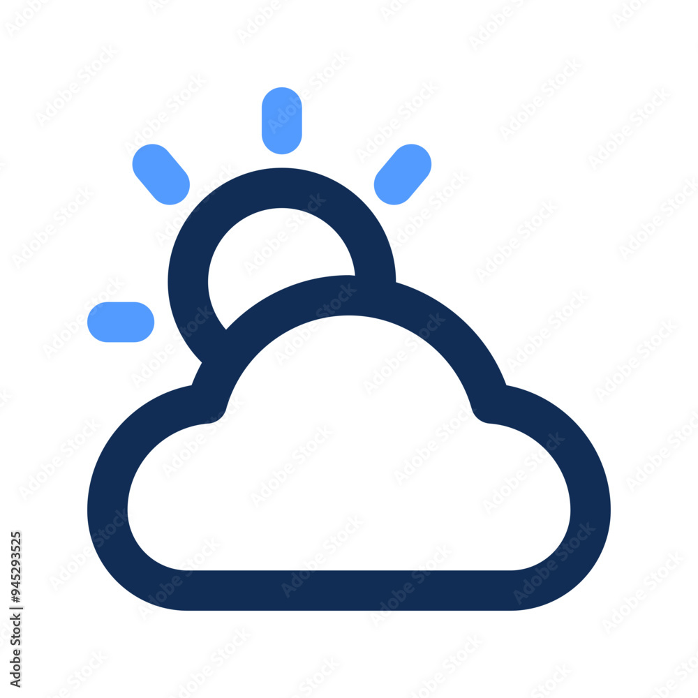 cloudy outline color icon cloudy outline color icon