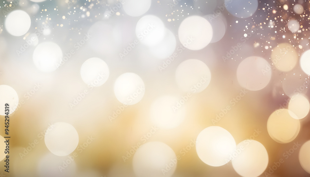 Fototapeta premium Blurred festival lights with Abstract cream background. Generative AI