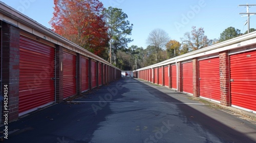 Storage Units with Red Doors